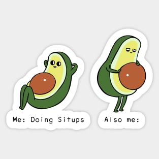 Avocado Sit Ups Sticker